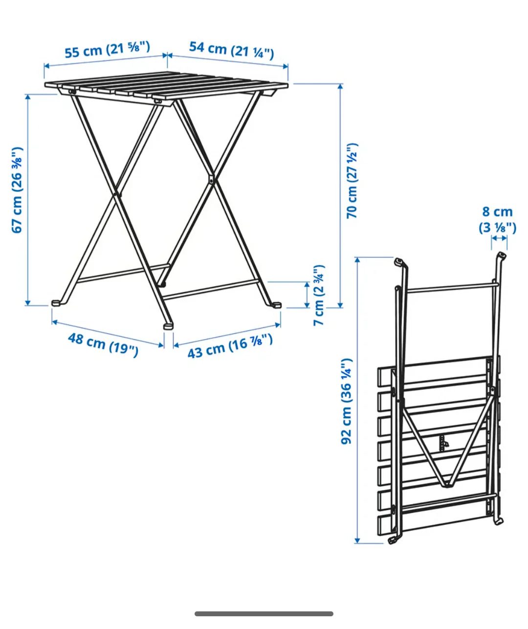 Folding Side Table with Metal Legs image indicator(3)