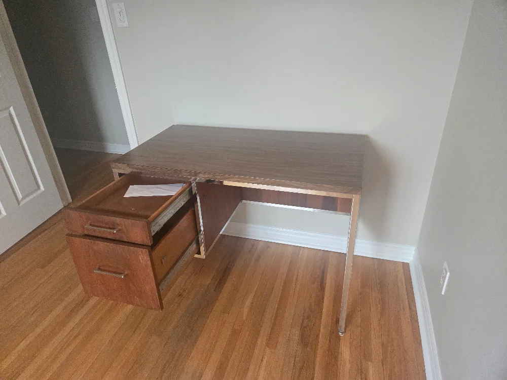 Vintage Desk with Chrome Accents thumbnail