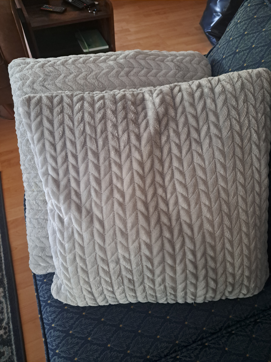 Grey Textured Throw Pillow