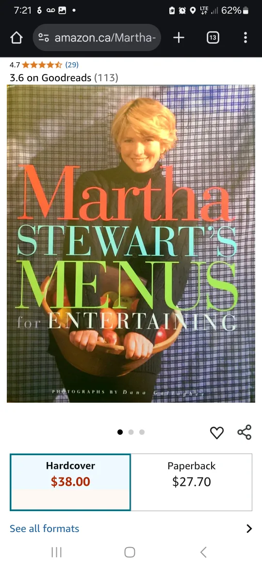 Martha Stewart's Menus for Entertaining Cookbook image indicator(7)
