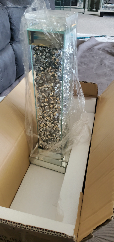 New Mirrored Crystal Pillar Table candle holder