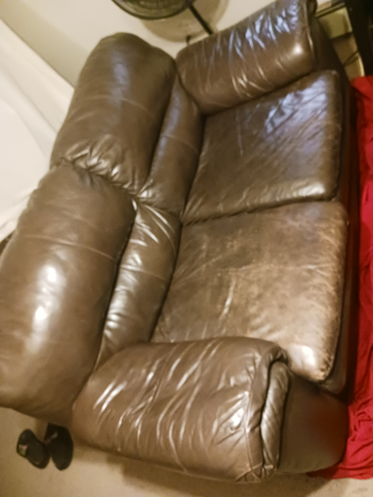 #Sale-Brown Leather Couch/Loveseat - photo 3