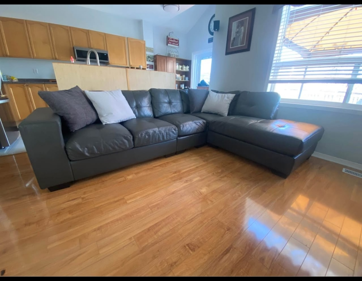 Leather sectional sofa 🛋🥕