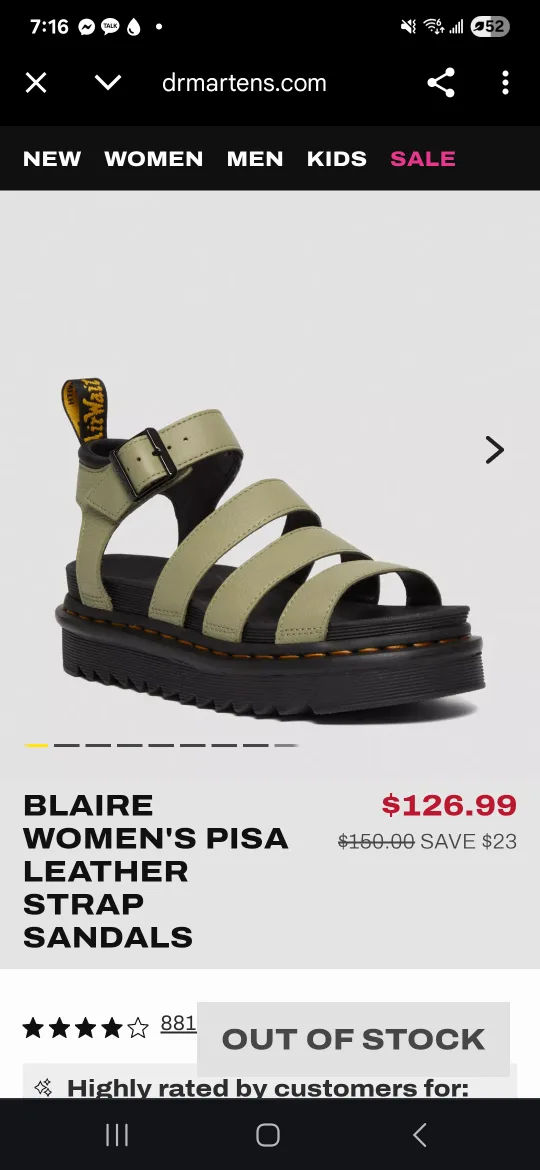 Dr. Martens Blaire Women's Pisa Leather Strap Sandals thumbnail