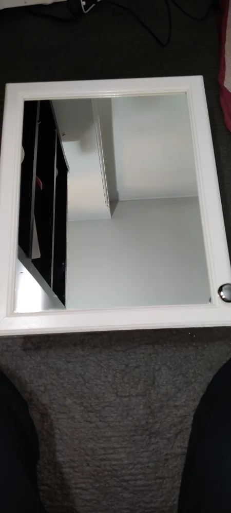 White Medicine Cabinet with Mirror Door