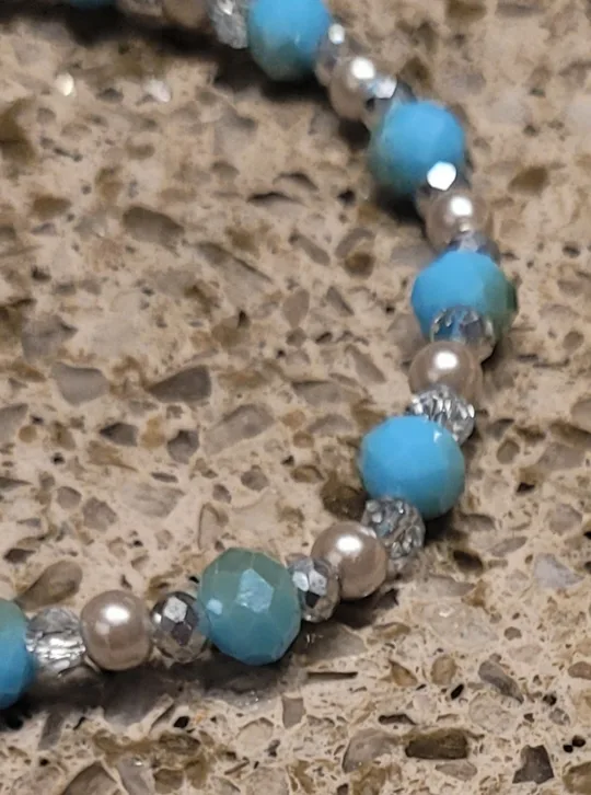 Bracelets stainless steel elastic crystal bracelets image indicator(3)