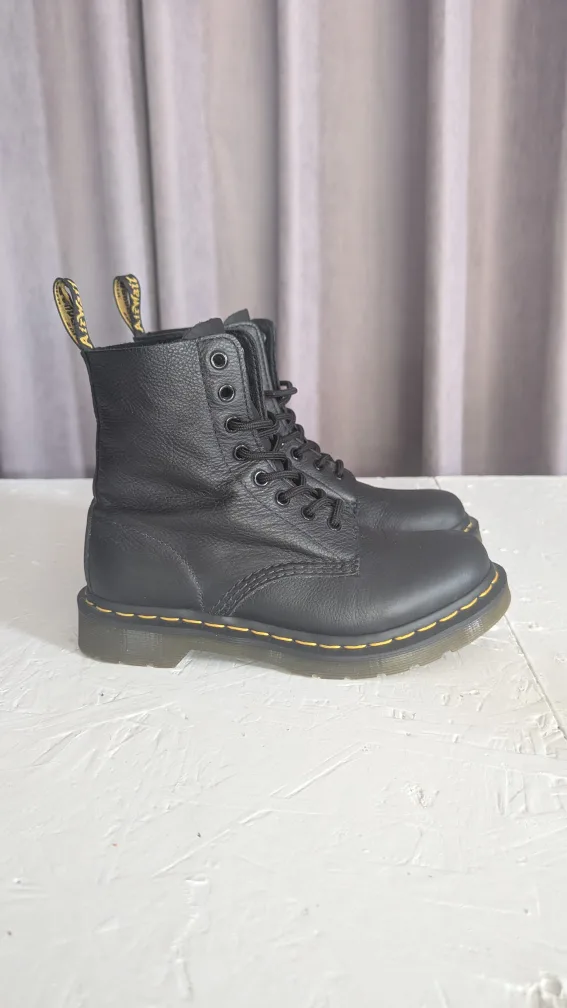 Dr. Martens Black Leather Boots, Size 7 women's thumbnail