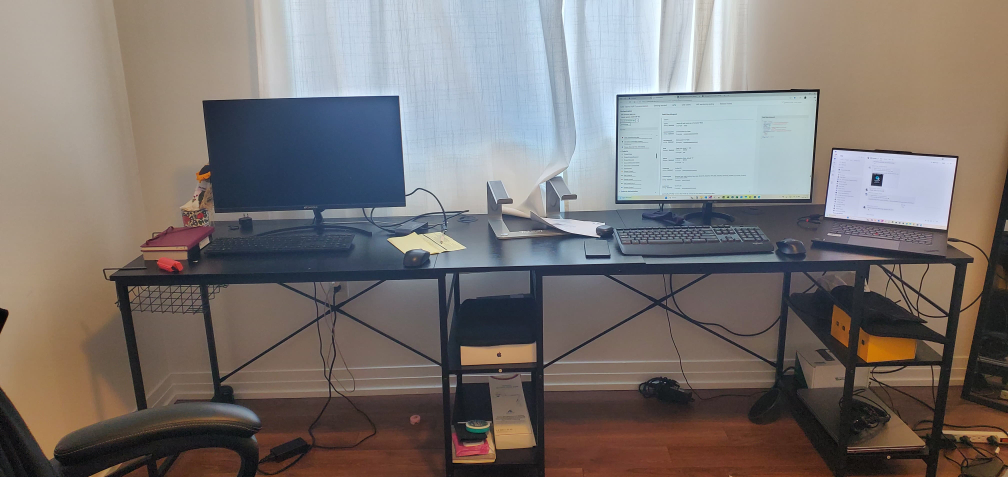 Black L-Shaped Corner Desk with Shelves