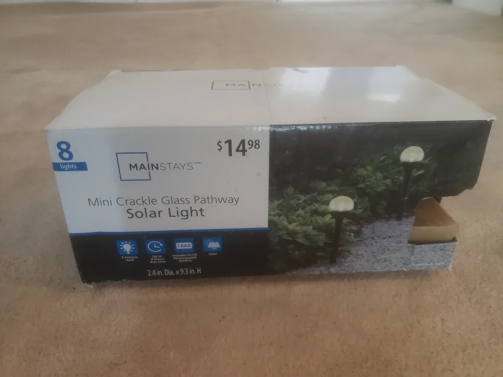 Mainstays Mini Crackle Glass Pathway Solar Light thumbnail
