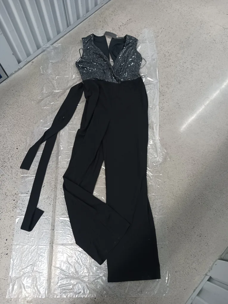 Black Sequin Jumpsuit / Romper thumbnail