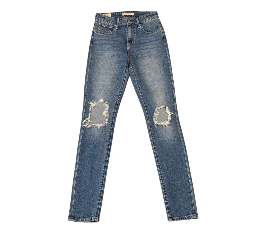 Levi's 721 High Rise Distressed Skinny Jeans Size 26 thumbnail