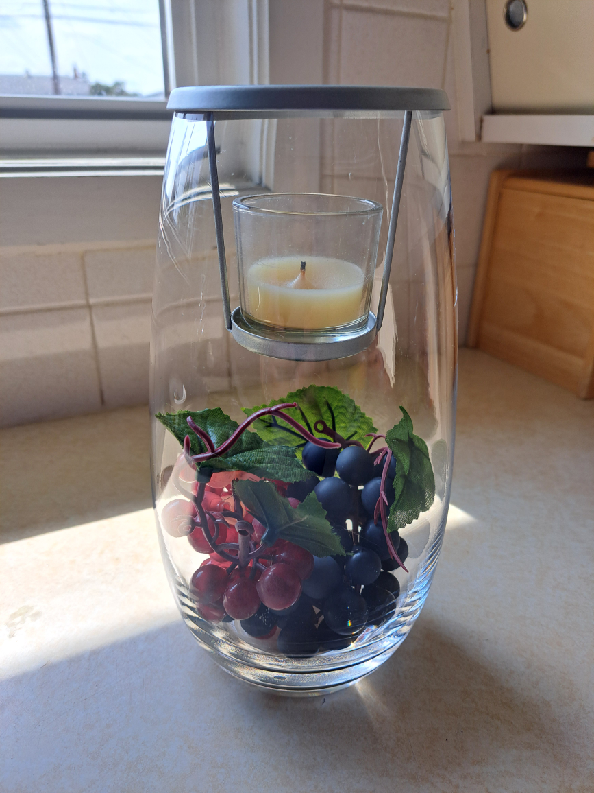 partylite Glass Vase with tealight/votive holder & Grapes - photo 2