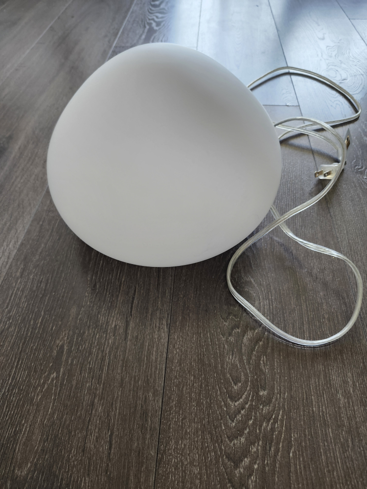 White sphere pendant light