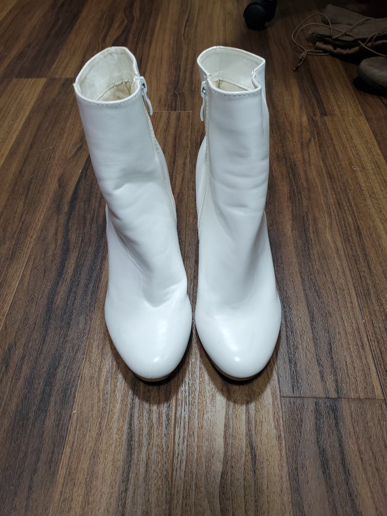 White Heeled Ankle Boots