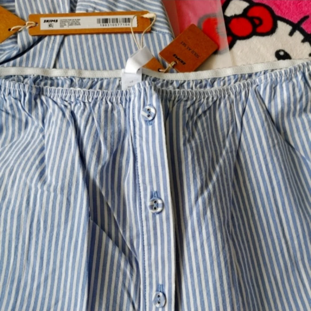 SKIMS Cotton Striped Oversized Sleep Set image indicator(7)