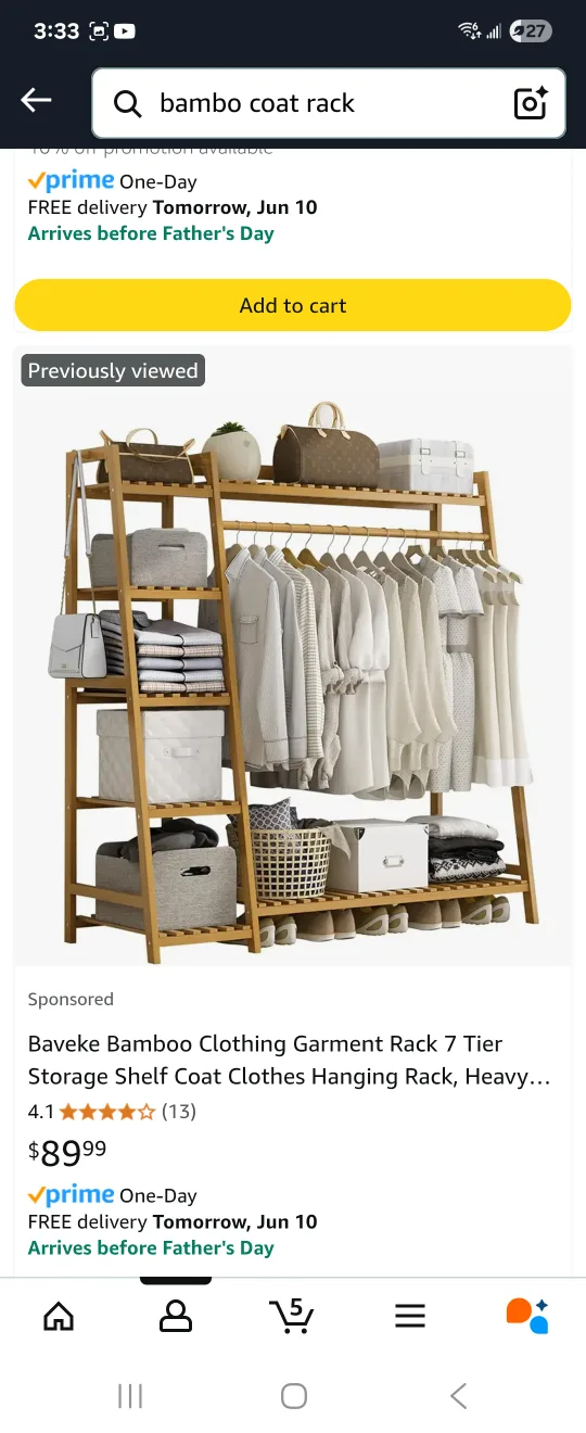 Bambo Clothing Rack Coat Rack with Storage 🥕 image indicator(2)