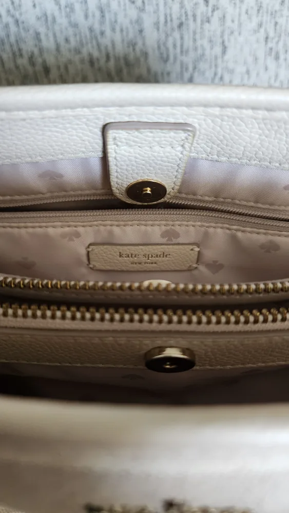 Kate Spade Beige Striped Tote Bag image indicator(5)