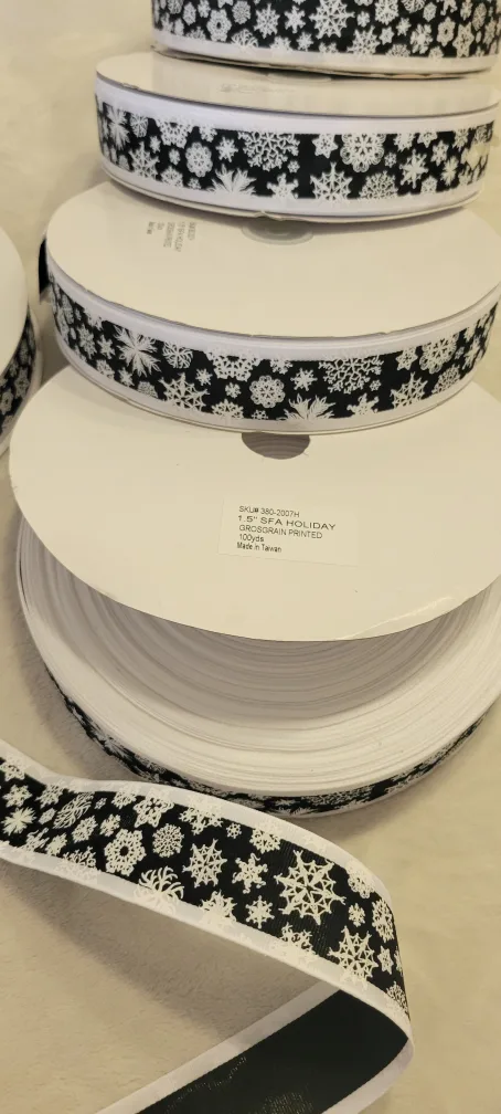 Snowflake Grosgrain Ribbon/chiristmas ribbon 🎀 image indicator(4)