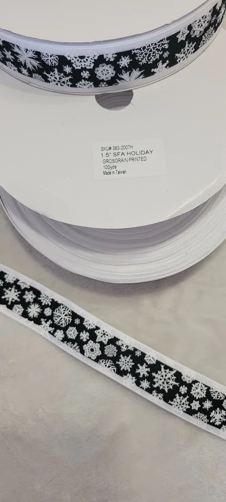 Snowflake Grosgrain Ribbon/chiristmas ribbon 🎀 image indicator(5)