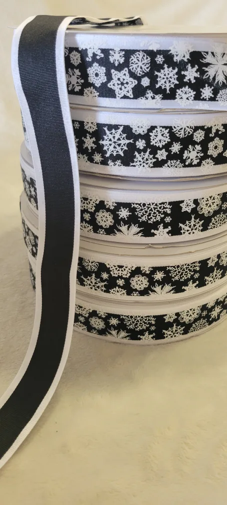 Snowflake Grosgrain Ribbon/chiristmas ribbon 🎀 image indicator(6)