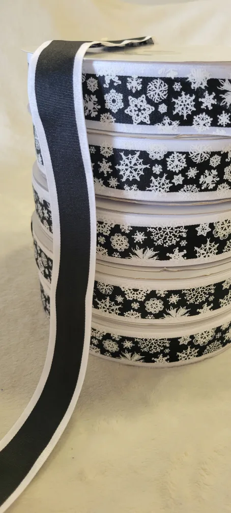 Snowflake Grosgrain Ribbon/chiristmas ribbon 🎀 image indicator(7)