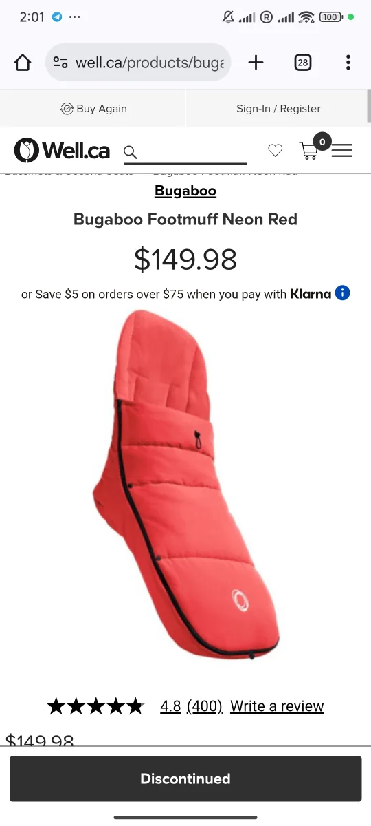 Bugaboo Footmuff - red image indicator(3)