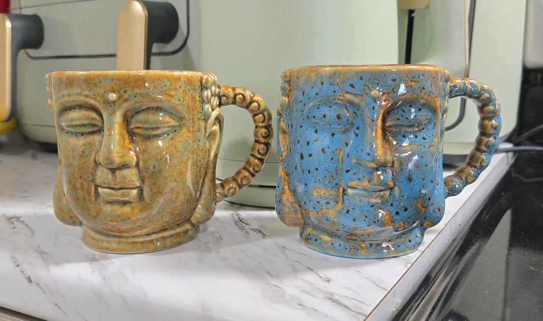 Buddha Face Mugs - Set of Two thumbnail