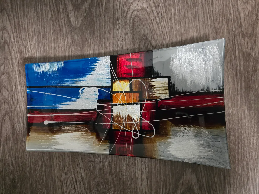 Abstract Art Glass Tray thumbnail