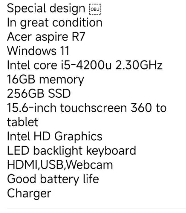 Acer Aspire R7 Laptop - Windows 11, i5, 16GB RAM image indicator(5)