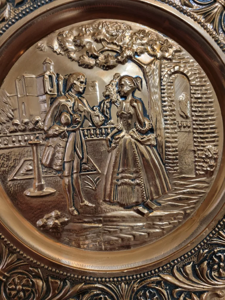 Vintage Copper Plate with Relief Scene image indicator(2)