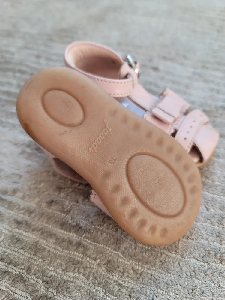 Jacadi Paris Pink Leather Sandals - Size 18 image indicator(3)