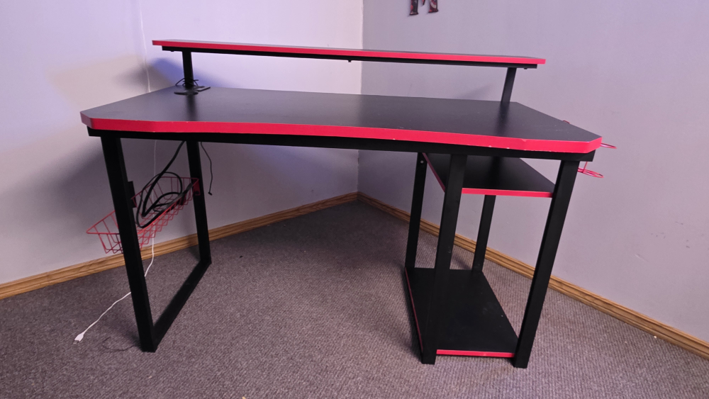 Gaming Desk with Red Accents
