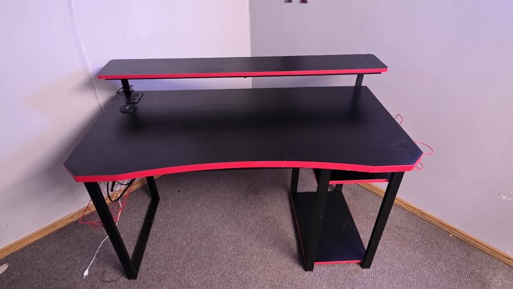 Gaming Desk with Red Accents - photo 2
