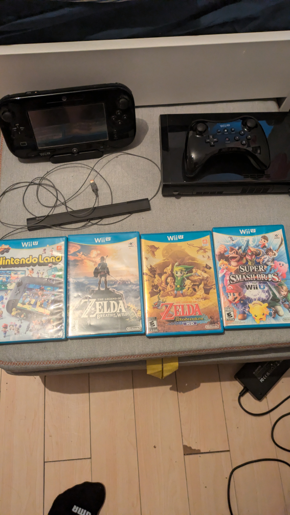 Wii U Console with Gamepad, Pro Controller, & 4 games!