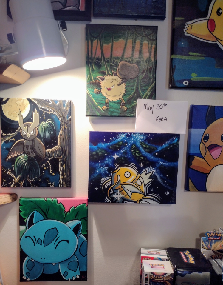 Pokemon Paintings Pikachu Raichur Mankey - photo 2