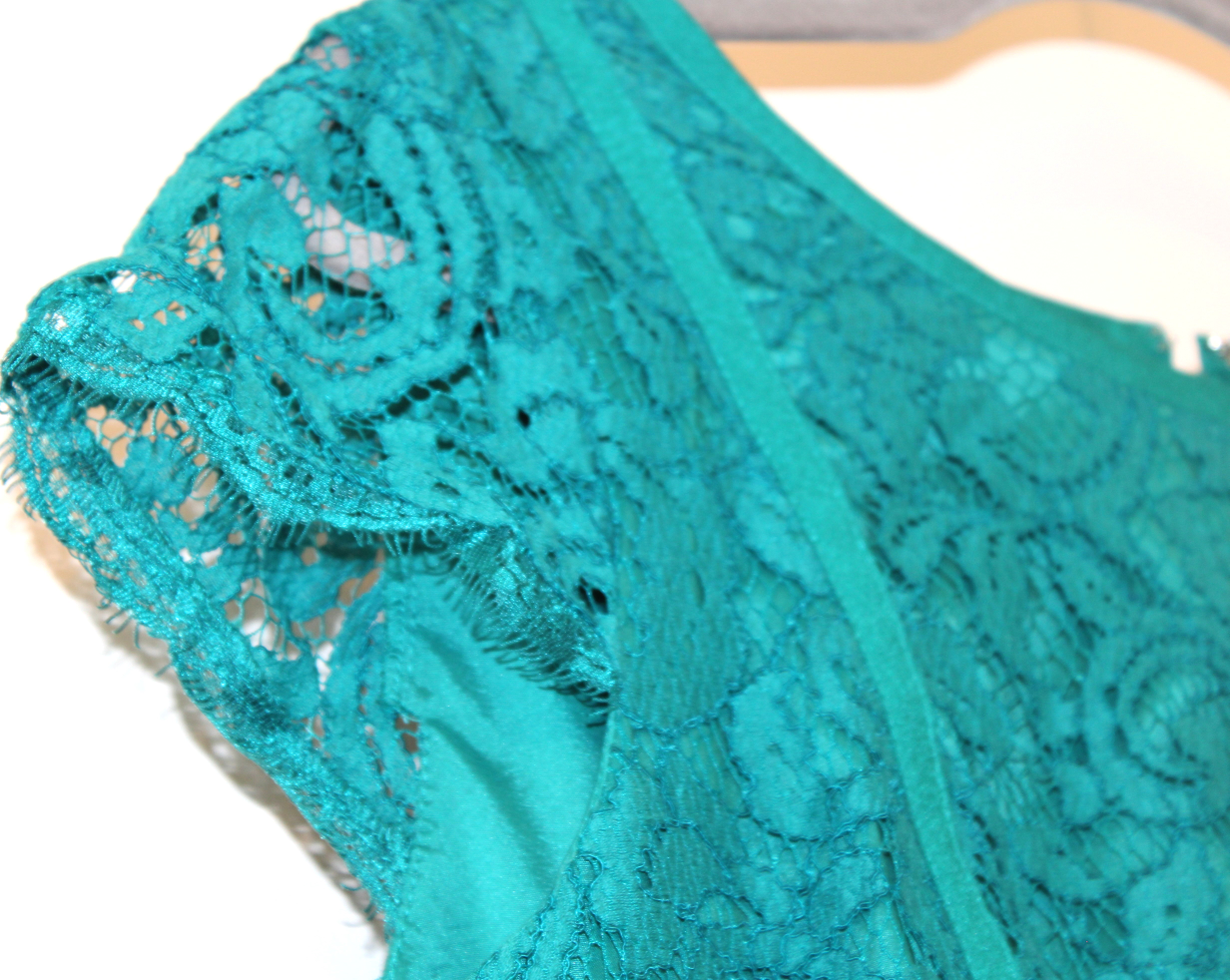 Adrianna Papell Teal Lace Dress - Size 16 - photo 4