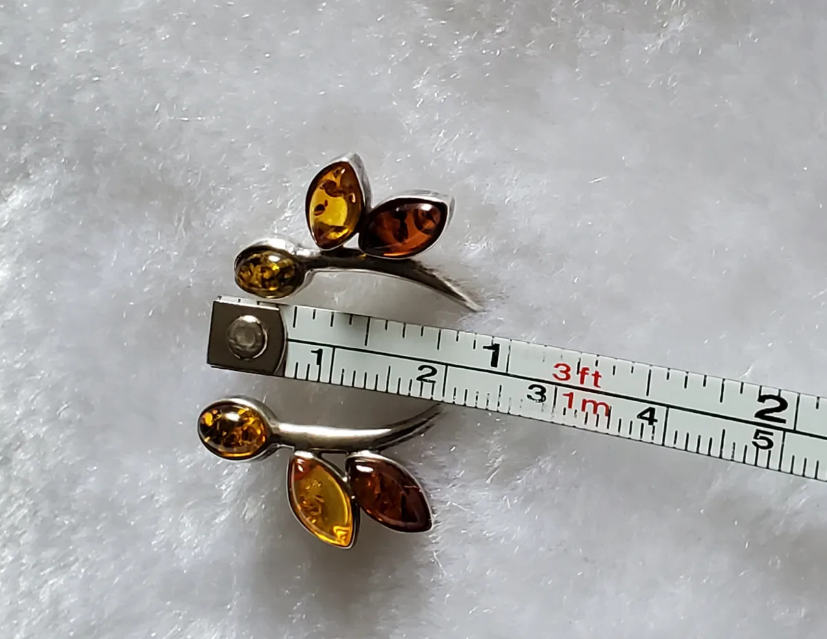 Amber Dragonfly Sterling Silver Earrings image indicator(4)