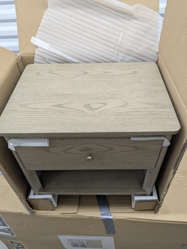 VAST Modern Nightstand Light Oak Finished - photo 3