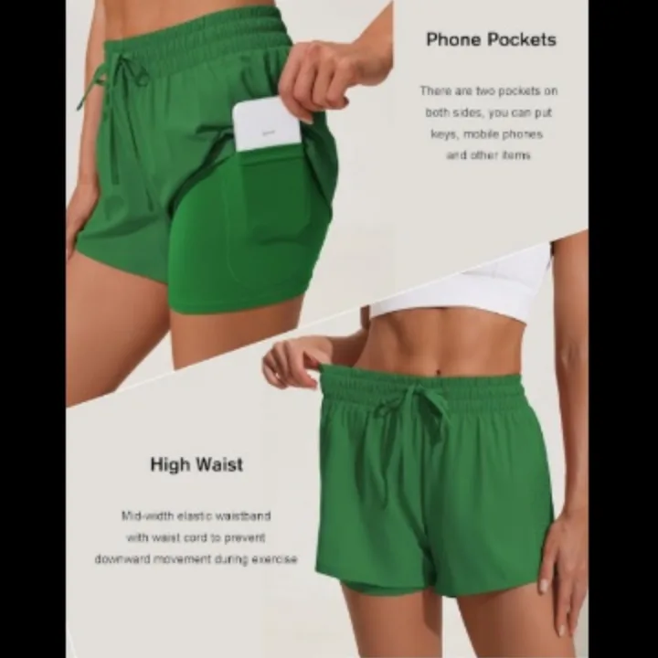 PINSPARK Athletic Workout Shorts - Green image indicator(4)