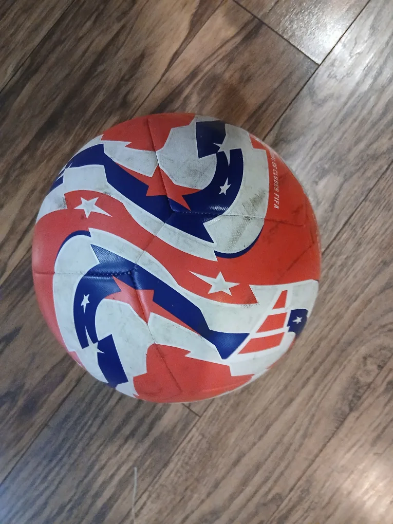 Soccer Ball - Red, White & Blue Star Design thumbnail
