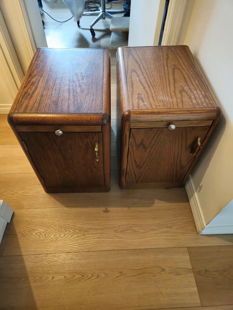 Pair of Wooden Bedside Tables thumbnail