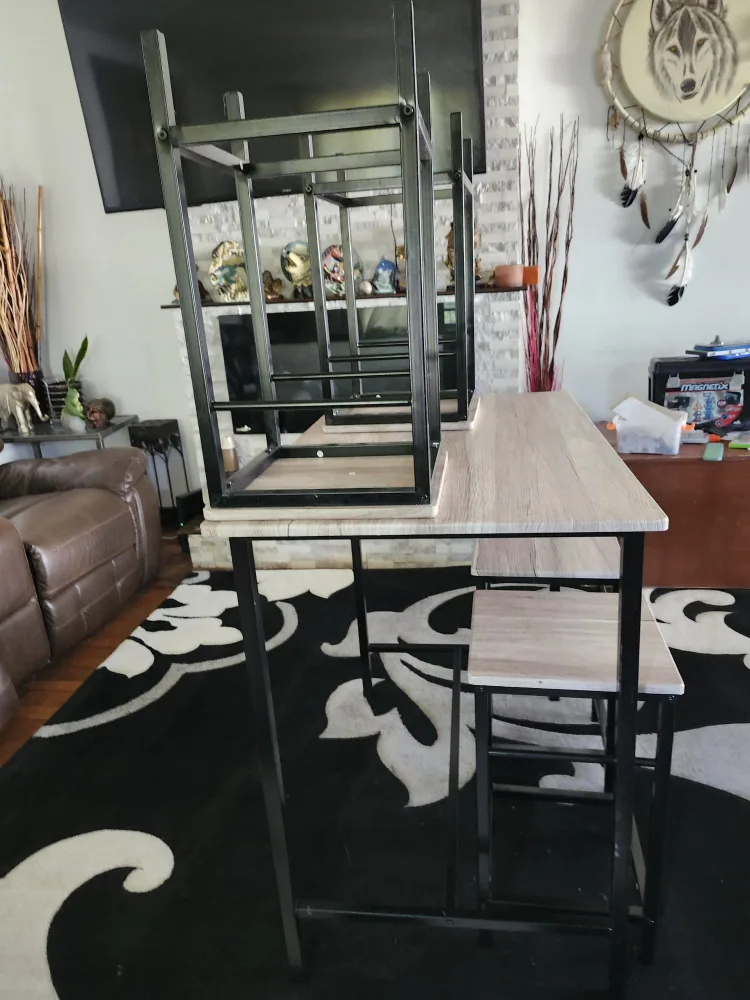 Dining Table Set with 4 Stools - Like New! image indicator(2)