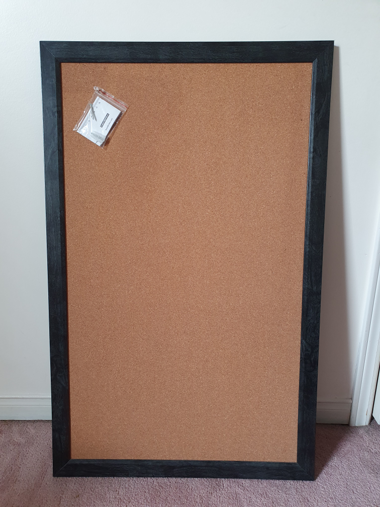 Large Cork Board with Black Frame
