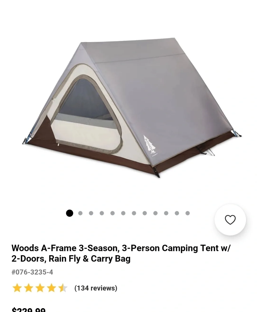 Woods A-Frame 3-Season 3-Person Camping Tent Open to offers image indicator(3)