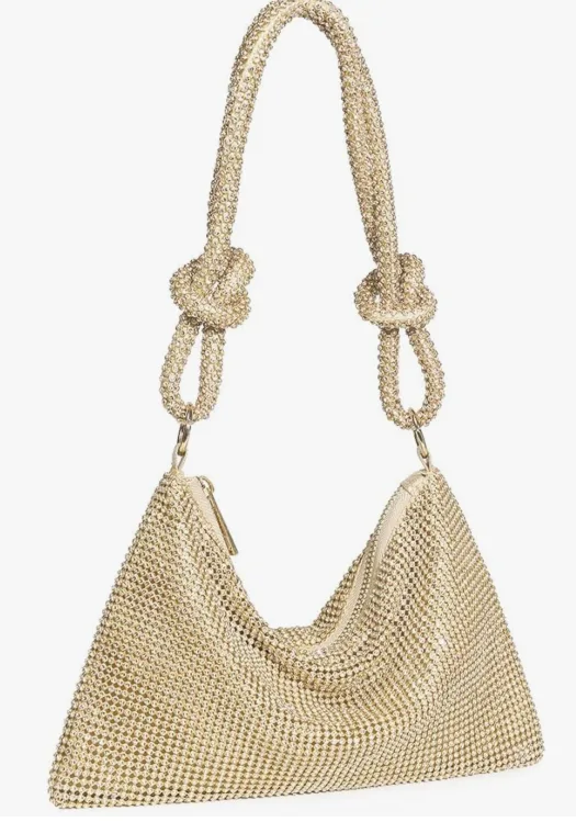Rhinestone baguette bag with knotted strap thumbnail
