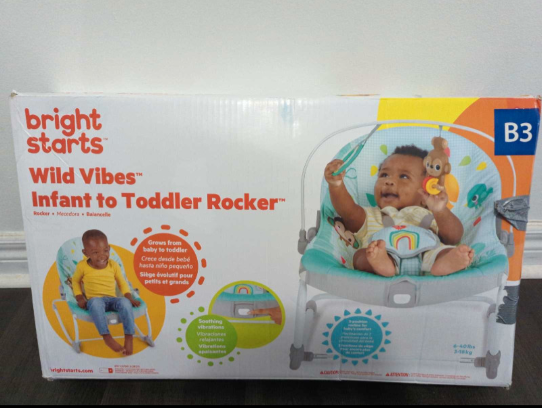 Bright Starts Wild Vibes Infant to Toddler Rocker