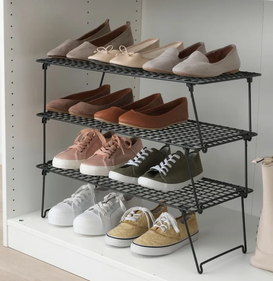 IKEA GREJIG Shoe Rack - grey powder coated metal thumbnail