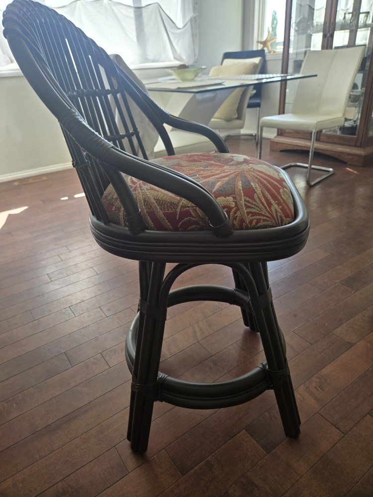 Two Cane Wicker Bar Stools - photo 3