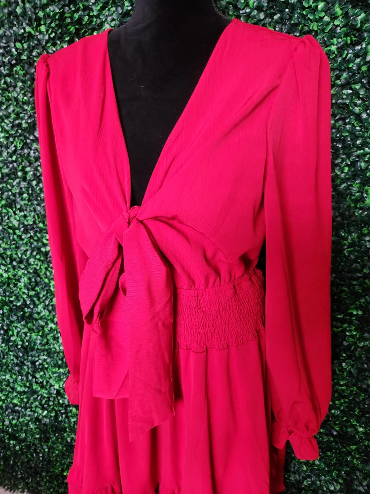 Brand New Red Floerns Dress, Size S image indicator(6)