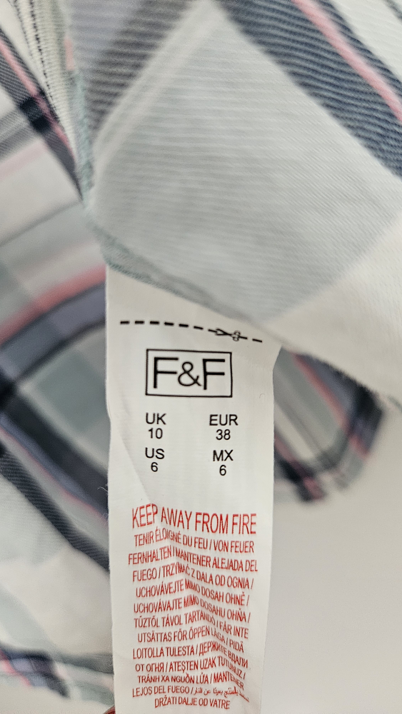 F&F Casual Collection Plaid Tie-Front Shirt, US size 6, Medium - photo 4